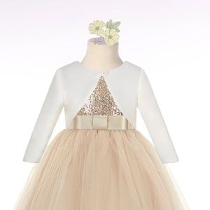 Never Worn - Ivory Satin Flower Girl Bolero